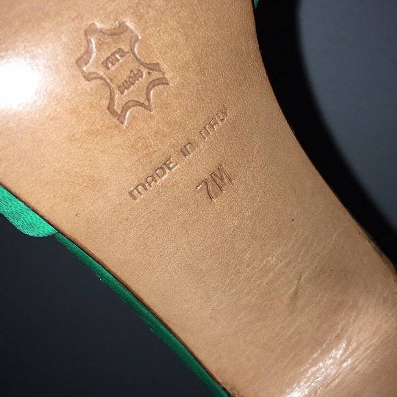 VTG 80’s GAROLINI LIME LEATHER STILETTO SANDAL SZ 7.0M Italy - Picture 7 of 8